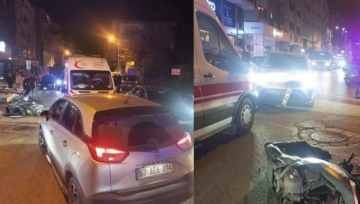 Alkollü sürücü motosiklete çarptı…